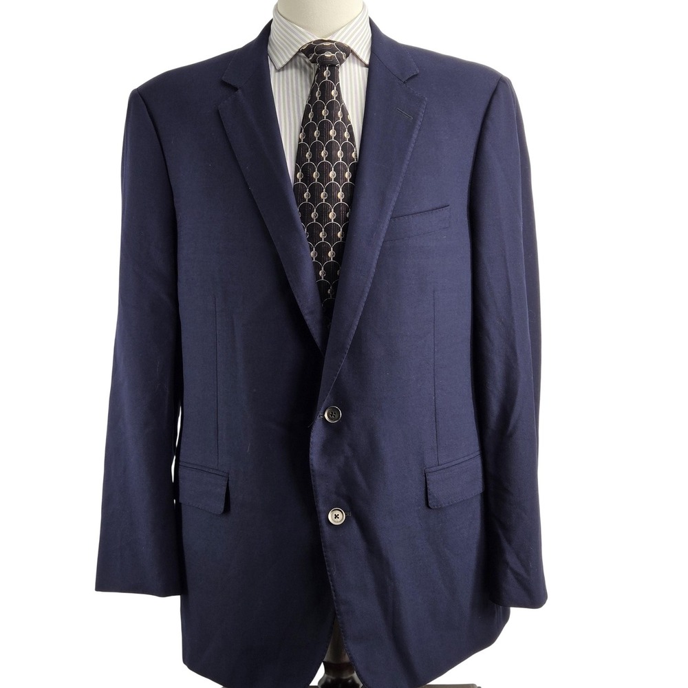 Samuelsohn 48‎ Blue Wool Suit Jacket Mens Single-Breasted 2 Button Classic Fit